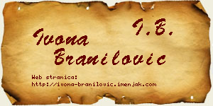 Ivona Branilović vizit kartica